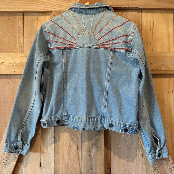 Marine Layer Embroidered Denim Jacket with Sunburst Design Size M - Picture 6 of 12